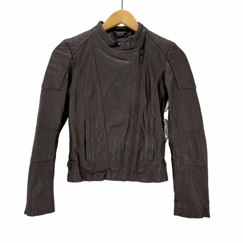 コントワーデコトニエ COMPTOIR DES COTONNIERS ラムレザーショートライダースジャケット レザージャケット 総裏地 レディース JPN:XS
