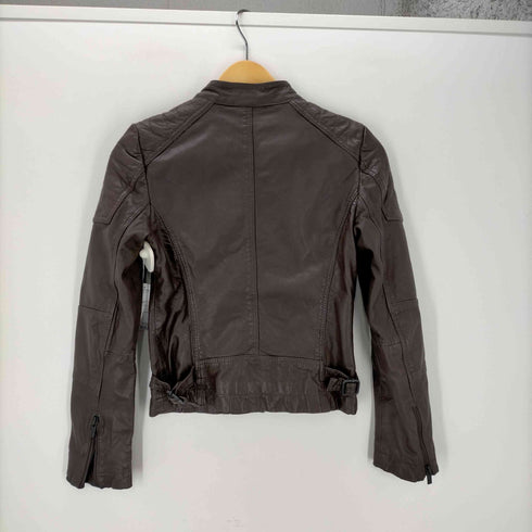 コントワーデコトニエ COMPTOIR DES COTONNIERS ラムレザーショートライダースジャケット レザージャケット 総裏地 レディース JPN:XS