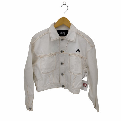 ステューシー Stussy ストックロゴ クロップドデニムジャケット レディース import:S