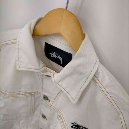 ステューシー Stussy ストックロゴ クロップドデニムジャケット レディース import:S
