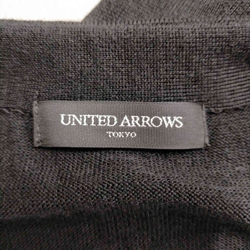 ユナイテッドアローズ UNITED ARROWS フリル切替ニットワンピース 膝丈 長袖 シアースリーブ レディース