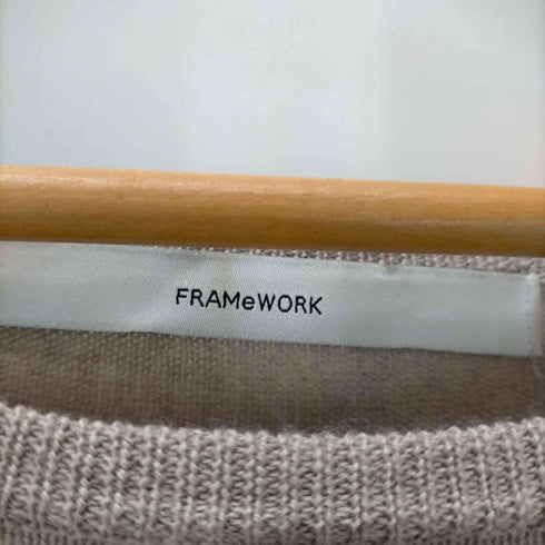 フレームワーク FRAMe WORK 12GGロングプルオーバー ニット ワンピース 長袖 サイドスリット スモークピンク /DF ■OS レディース