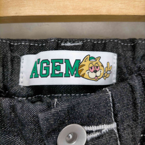 エージェム Agem/9 ロゴ刺繍デニムカーゴパンツ メンズ FREE