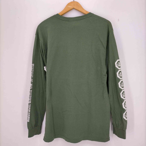 フラットサーティーン FLAT THIRTEEN ロゴプリント 袖プリント クルーネックTシャツ 長袖 メンズ JPN:M
