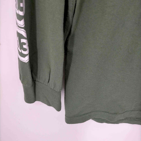 フラットサーティーン FLAT THIRTEEN ロゴプリント 袖プリント クルーネックTシャツ 長袖 メンズ JPN:M