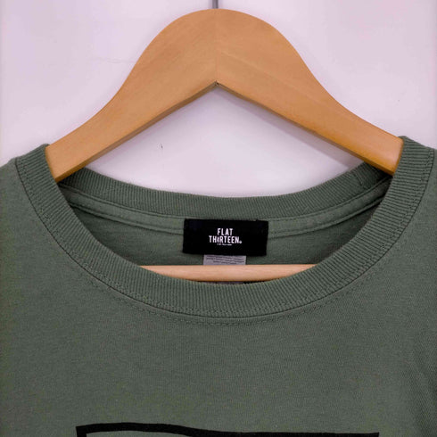 フラットサーティーン FLAT THIRTEEN ロゴプリント 袖プリント クルーネックTシャツ 長袖 メンズ JPN:M