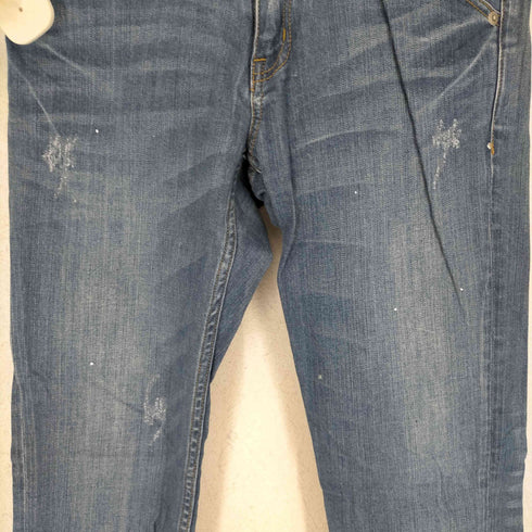 スローブイエナ SLOBE IENA 加工デニムパンツ ジーンズ テーパード スリム ジッパーフライ 34 青 ブルー レディース JPN:34