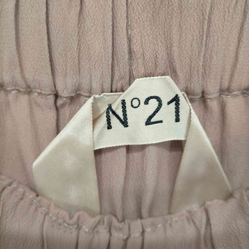 ヌメロヴェントゥーノ N°21 スカート フレア 膝丈 フリル シルク混 38 ピンク レディース JPN:38