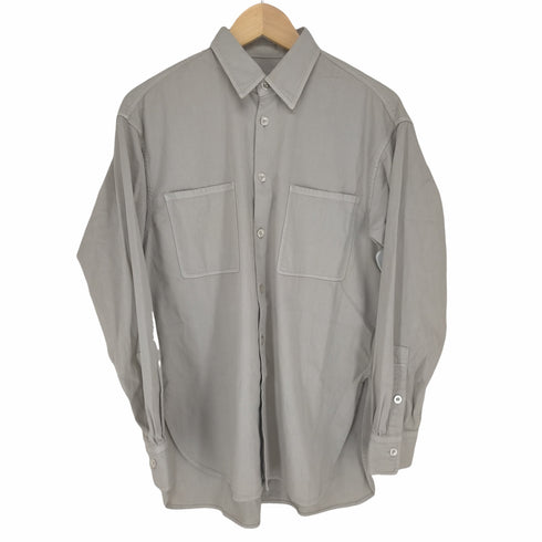 デミルクスビームス Demi-Luxe BEAMS 21AW 長袖シャツ 胸ポケット メタルボタン 36 グレージュ レディース JPN:36