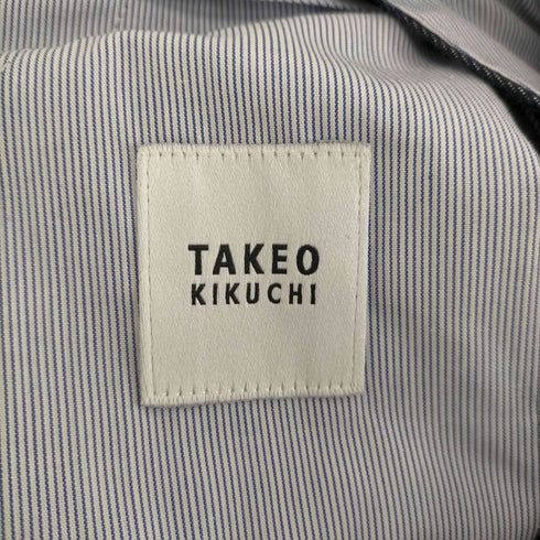 タケオキクチ TAKEO KIKUCHI ウールテーパードパンツ デニム タック センタープレス ジッパーフライ 1 インディゴブルー メンズ JPN:S