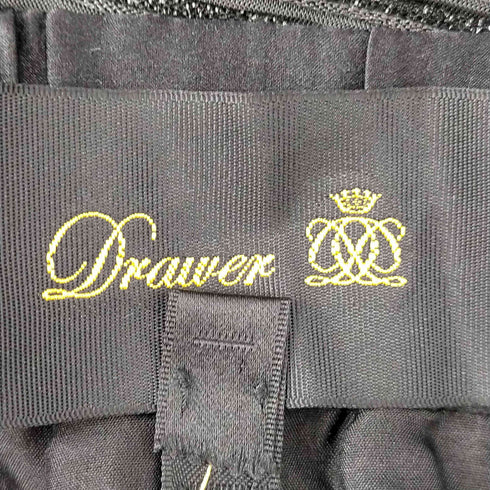 ドゥロワー Drawer ラメボーダースカート アシンメトリー タイト ギャザー ミニスカート レディース JPN:36