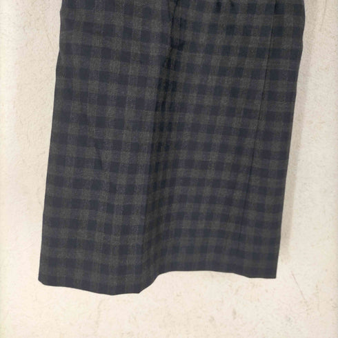 イエナ IENA 21AW T/W フレアスリムパンツ チェック ウール 38 グレー 濃紺 ダークネイビー レディース JPN:38