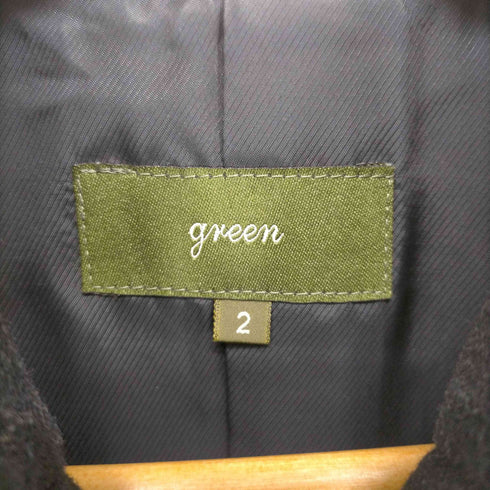 グリーン green メルトン ナポレオコート ミリタリーコート アウター ロング ダブル レディース JPN:2