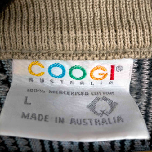 クージー COOGI オーストラリア製 クルーネック 3Dニット メンズ JPN:L