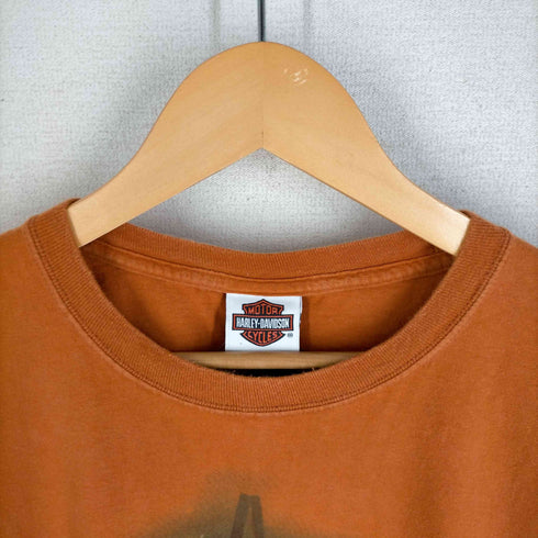 ハーレーダビッドソン HARLEY-DAVIDSON 2006年© hanesボディ 両面プリント 裾袖ダブル クルーネックTシャツ メンズ JPN:L