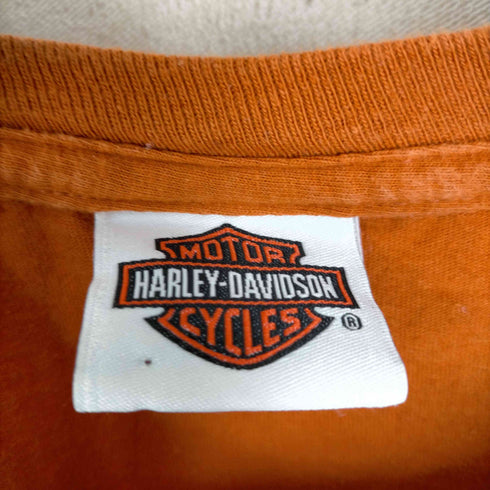 ハーレーダビッドソン HARLEY-DAVIDSON 2006年© hanesボディ 両面プリント 裾袖ダブル クルーネックTシャツ メンズ JPN:L