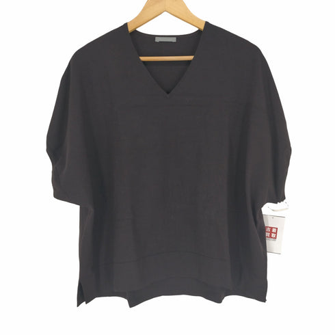 セオリーリュクス theory luxe 20AW SNOW AINA 薄手ニット カットソー Vネック 半袖 ドルマンスリーブ プルオーバー レディース JPN:38