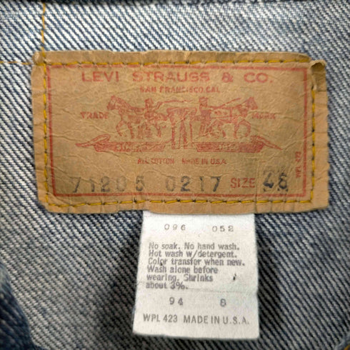 リーバイス Levis 70s MADE IN USA 71205-0217 4th デニムトラッカージャケット ボタン裏52 赤タブスモールe メンズ 46