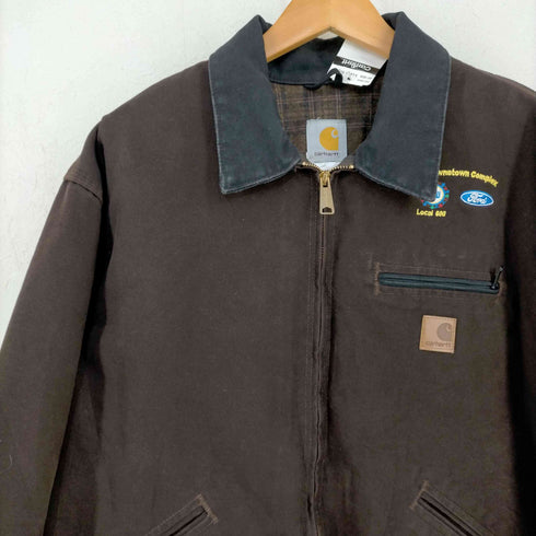 カーハート Carhartt 企業刺繍 裏地チェックブランケット デトロイトジャケット デッドストック メンズ import:XL