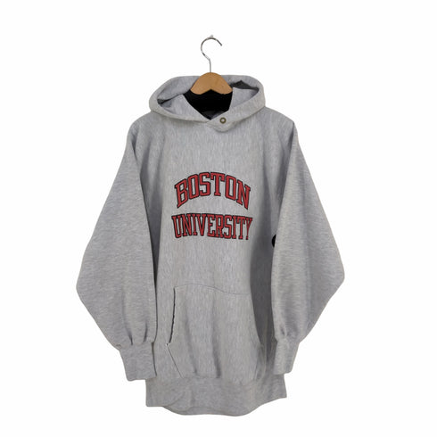 チャンピオン Champion 90s MADE IN USA 刺繍タグ REVERSE WEAVEハトメ カレッジラバープリント 霜降りフーディ BOSTON UNIVERSITY メンズ import:XXL