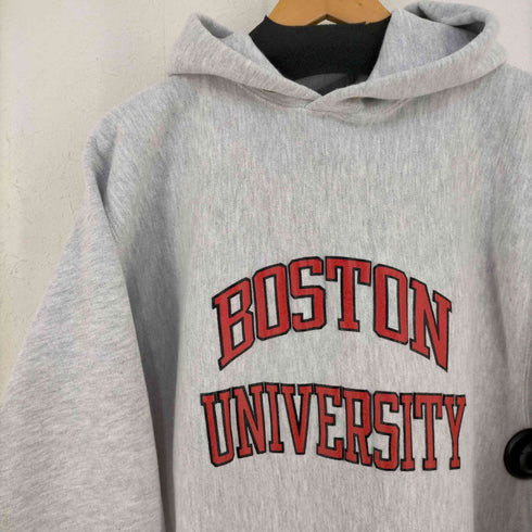 チャンピオン Champion 90s MADE IN USA 刺繍タグ REVERSE WEAVEハトメ カレッジラバープリント 霜降りフーディ BOSTON UNIVERSITY メンズ import:XXL