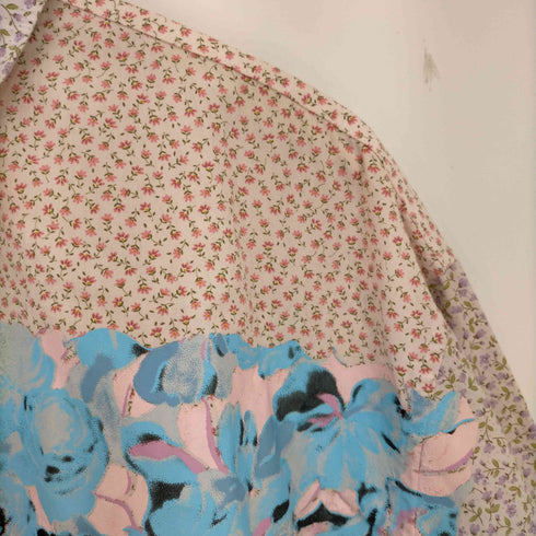 ミキオサカベ Mikiosakabe 花柄 ペンキプリント 切替 シャツワンピース レディース