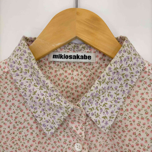 ミキオサカベ Mikiosakabe 花柄 ペンキプリント 切替 シャツワンピース レディース
