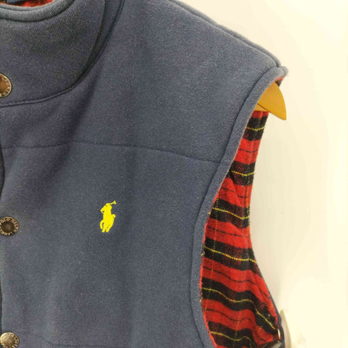 ポロバイラルフローレン Polo by RALPH LAUREN 90S-00S CUSTOM FIT 裏地チェック ポニー刺繍 コットン ベスト メンズ import:S