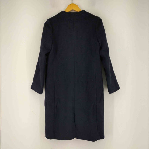 ユナイテッドアローズグリーンレーベルリラクシング UNITED ARROWS green label relaxing CS W/N N/ ラペルコート ノーカラー アウター ロング 総裏地 レディース 38