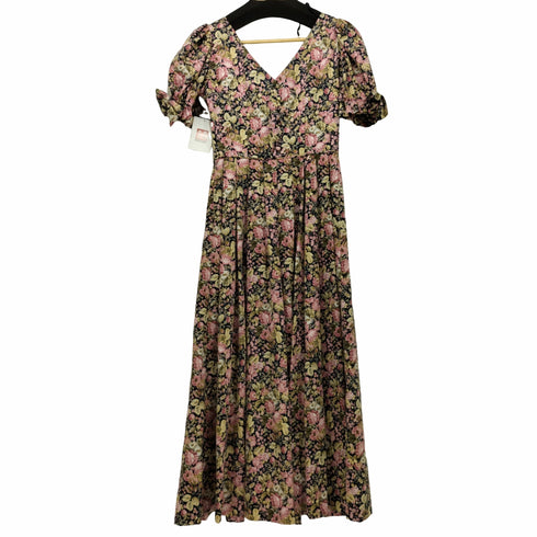ローラアシュレイ LAURA ASHLEY 花柄 総柄 タック マキシ丈 フレア ワンピース レディース 7AR