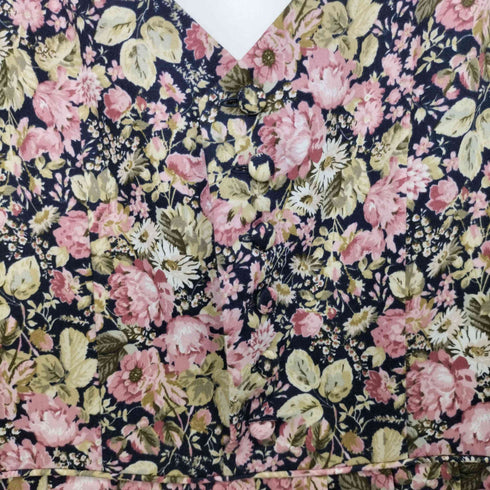 ローラアシュレイ LAURA ASHLEY 花柄 総柄 タック マキシ丈 フレア ワンピース レディース 7AR