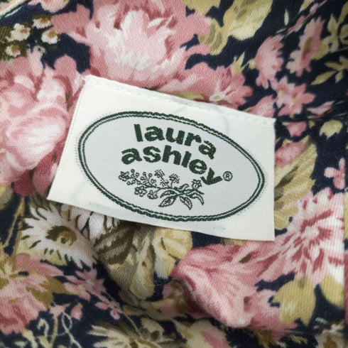 ローラアシュレイ LAURA ASHLEY 花柄 総柄 タック マキシ丈 フレア ワンピース レディース 7AR