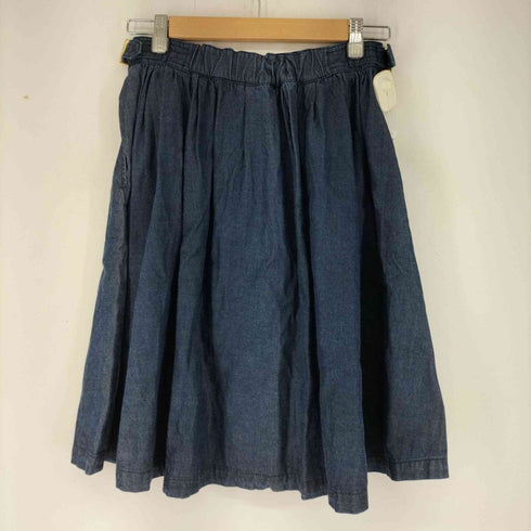 ブルーレーベルクレストブリッジ BLUE LABEL CRESTBRIDGE フレアスカート デニム 膝丈 ロゴ金ボタン レディース 36