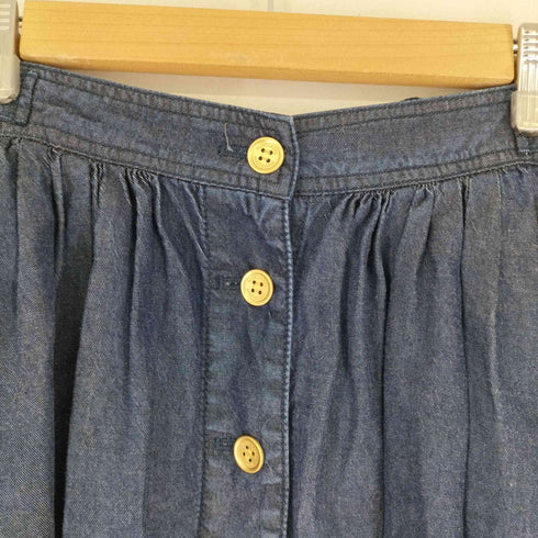 ブルーレーベルクレストブリッジ BLUE LABEL CRESTBRIDGE フレアスカート デニム 膝丈 ロゴ金ボタン レディース 36