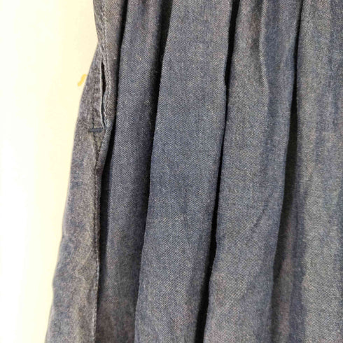 ブルーレーベルクレストブリッジ BLUE LABEL CRESTBRIDGE フレアスカート デニム 膝丈 ロゴ金ボタン レディース 36