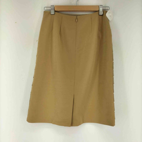 ランバンコレクション LANVIN COLLECTION フラワー装飾 タイトスカート ひざ丈 切替 メッシュ レディース 38
