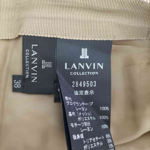 ランバンコレクション LANVIN COLLECTION フラワー装飾 タイトスカート ひざ丈 切替 メッシュ レディース 38