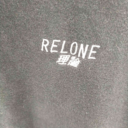 リロン RELONE理論 背面プリントハーフジップスウェットプルオーバー 偽物本物混沌世界 メンズ XL