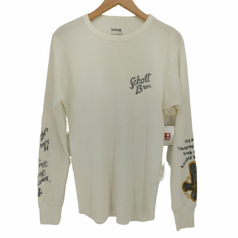 ショット Schott プリント クルーネック サーマル カットソー メンズ import:M