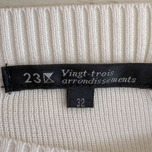 ニジュウサンク 23区 vingt-trois ドライコットンランダムボーダークルーネックニット レディース 32