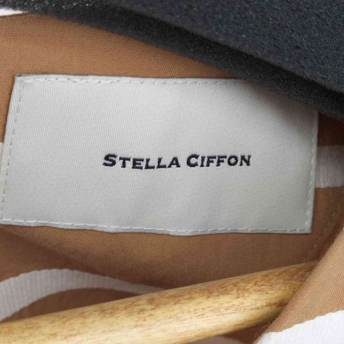 ステラシフォン STELLA CIFFON ボーダーワンピース ロング 半袖 Vネック バルンスリーブ レディース 36