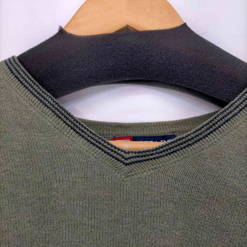 チャップスラルフローレン CHAPS RALPH LAUREN ロゴ刺繍 コットン Vネックニット メンズ import:XL