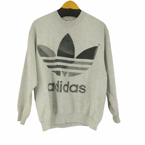 アディダス adidas 90s トレフォイルプリント 霜降り クルーネックスウェット メンズ JPN:L