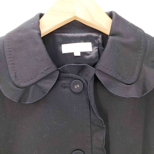 トゥービーシック TO BE CHIC フリル ジャケット シルク混 背抜き ストレッチ レディース JPN:40