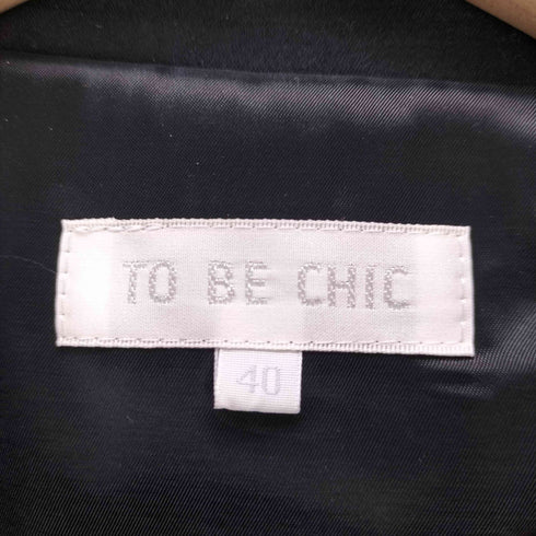 トゥービーシック TO BE CHIC フリル ジャケット シルク混 背抜き ストレッチ レディース JPN:40