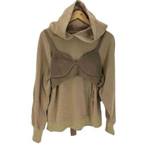 アメリヴィンテージ Ameri VINTAGE LAYERED BUSTIER HOODIE プルオーバー スウェット パーカー 長袖 フード ニットビスチェ ショート キャミソール レディース FREE