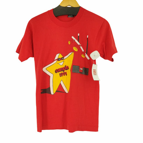 スクリーンスターズ SCREEN STARS 90s USA製 1991 シングルステッチ プリントクルーネックTシャツ メンズ JPN:S