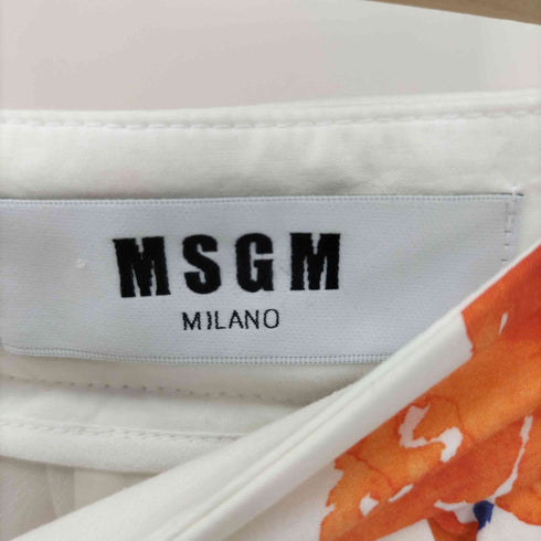 エムエスジーエム MSGM さくらんぼ柄 アシンメトリー ティアードスカート レディース 40