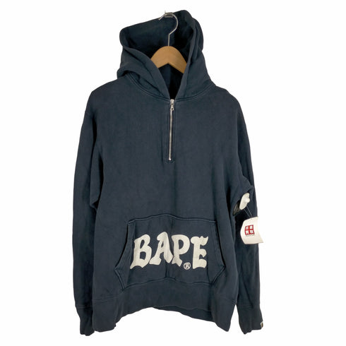 アベイシングエイプ A BATHING APE NIGO期 BAPE ハーフジップ スウェットパーカー メンズ JPN:L