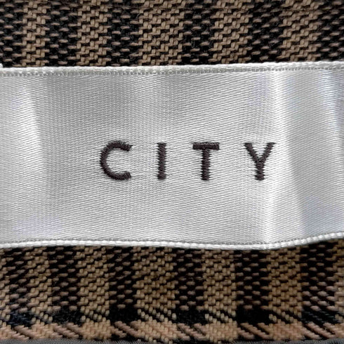 シティー CITY ワイドパンツ ロング ウール チェック スリット レディース JPN:S